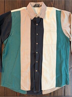 Vintage Colorblock Western Shirt Spindle River Mens in XXL